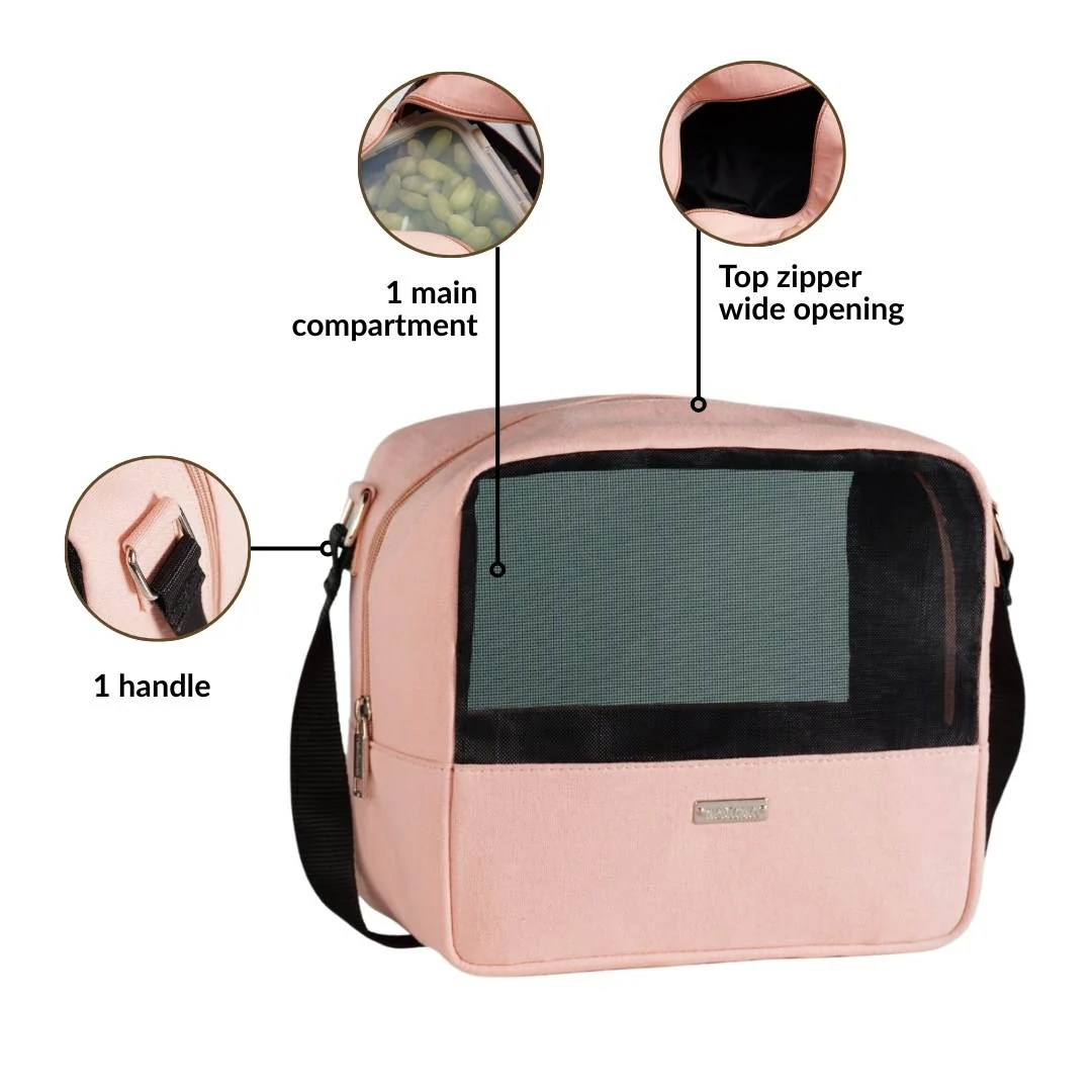 On The Go Mesh Lunch Bag Pink - Image 5