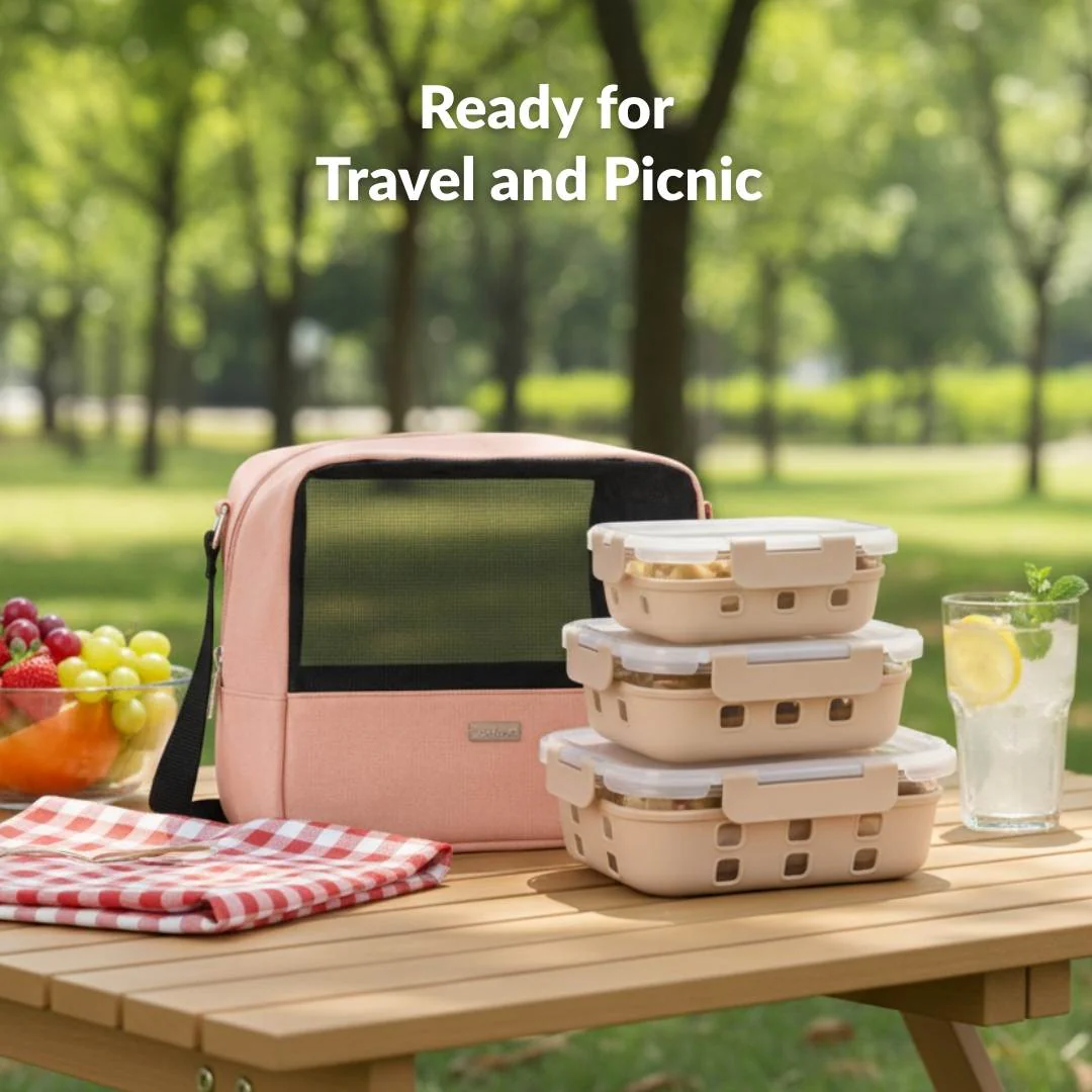 On The Go Mesh Lunch Bag Pink - Image 8