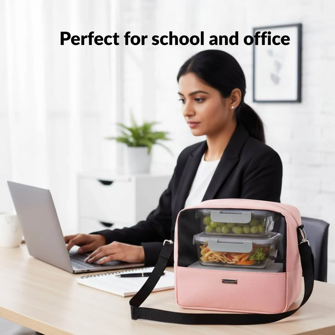On The Go Mesh Lunch Bag Pink - Image 9