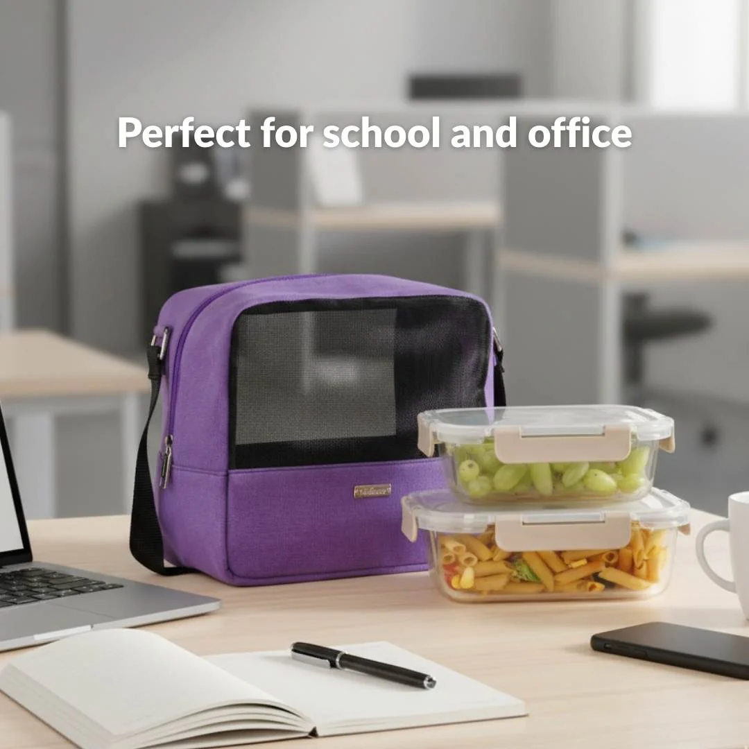 On The Go Mesh Lunch Bag Purple - Image 9