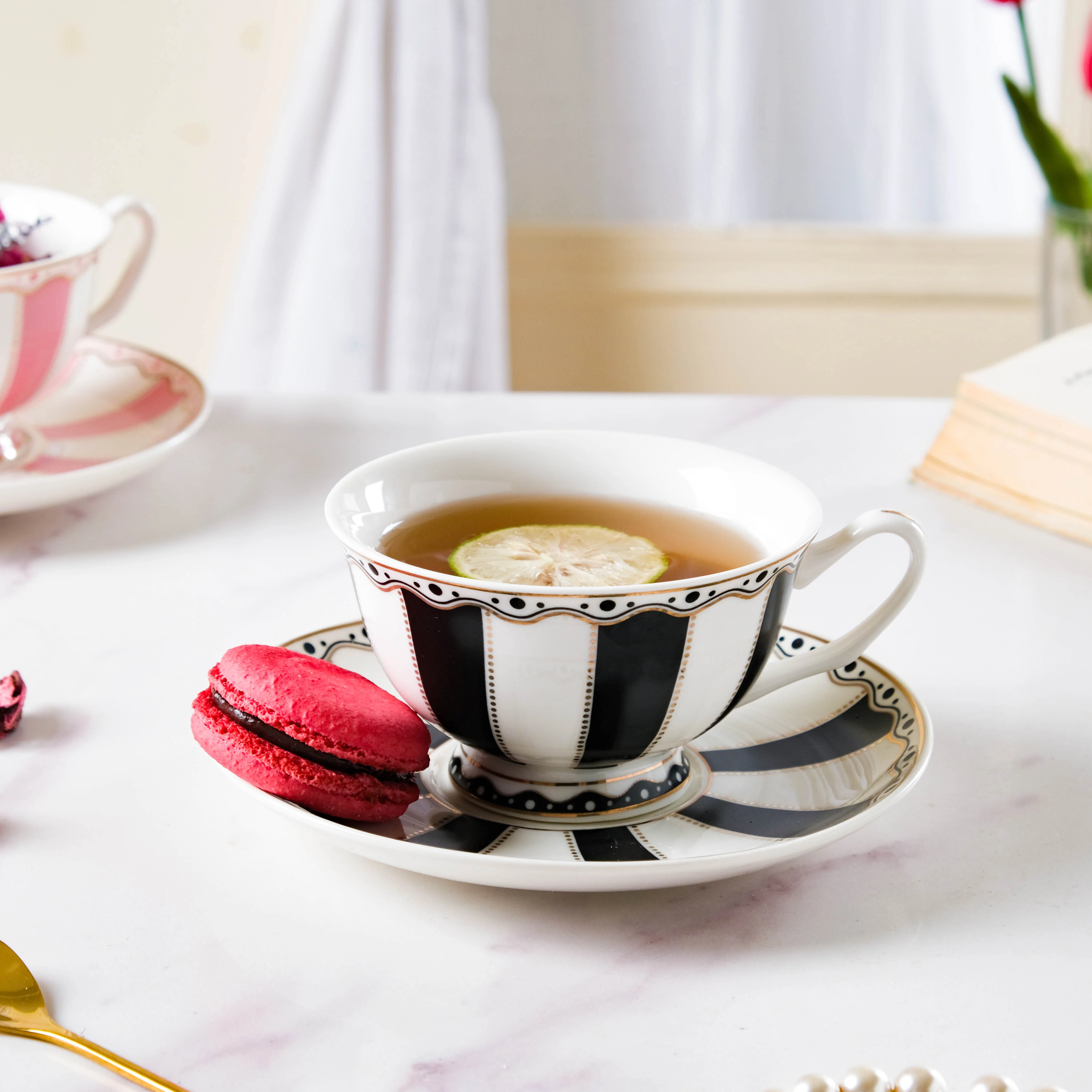 Opal Black Cup and Saucer Set 150 ml