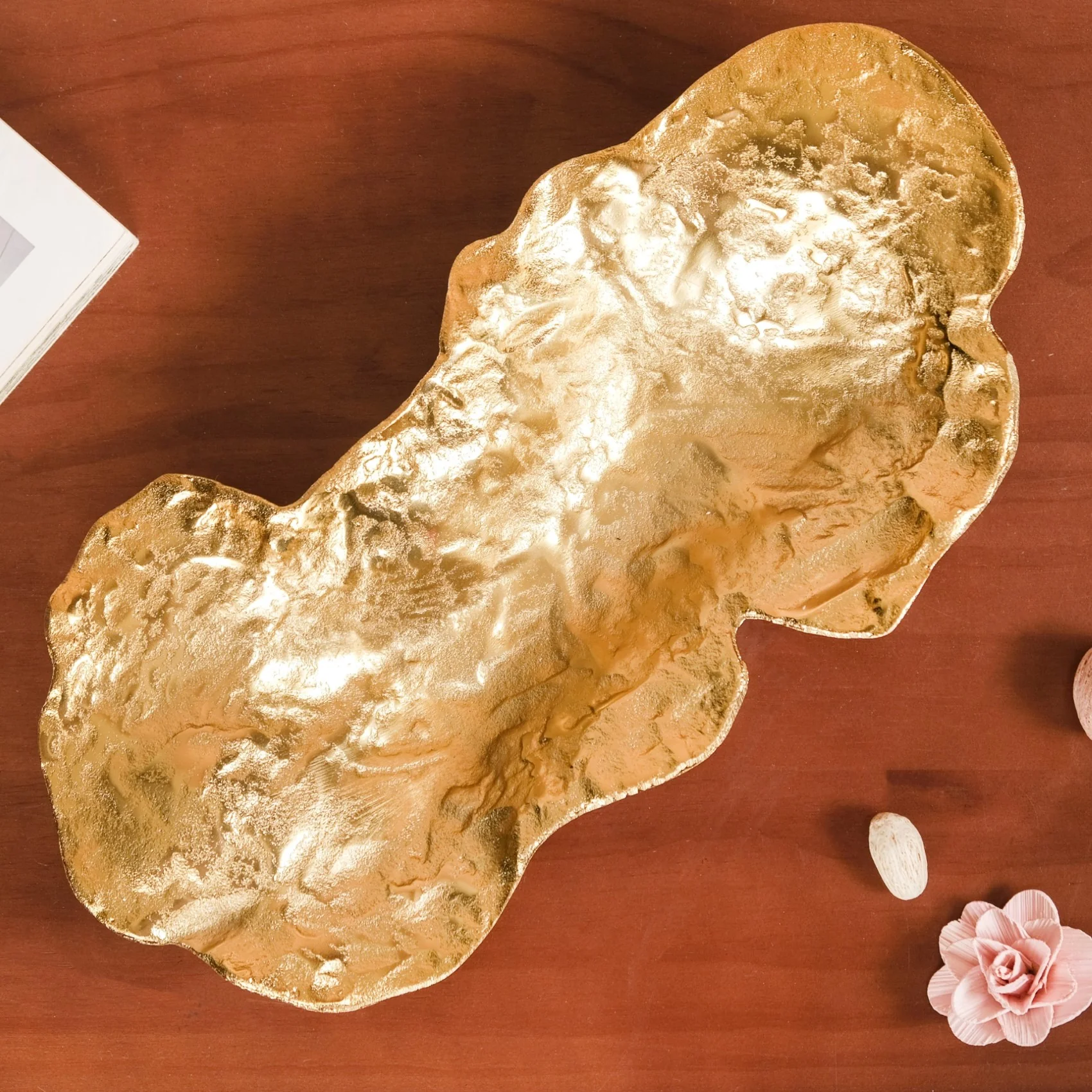 Opulent Abstract Decorative Tray Gold - Image 2