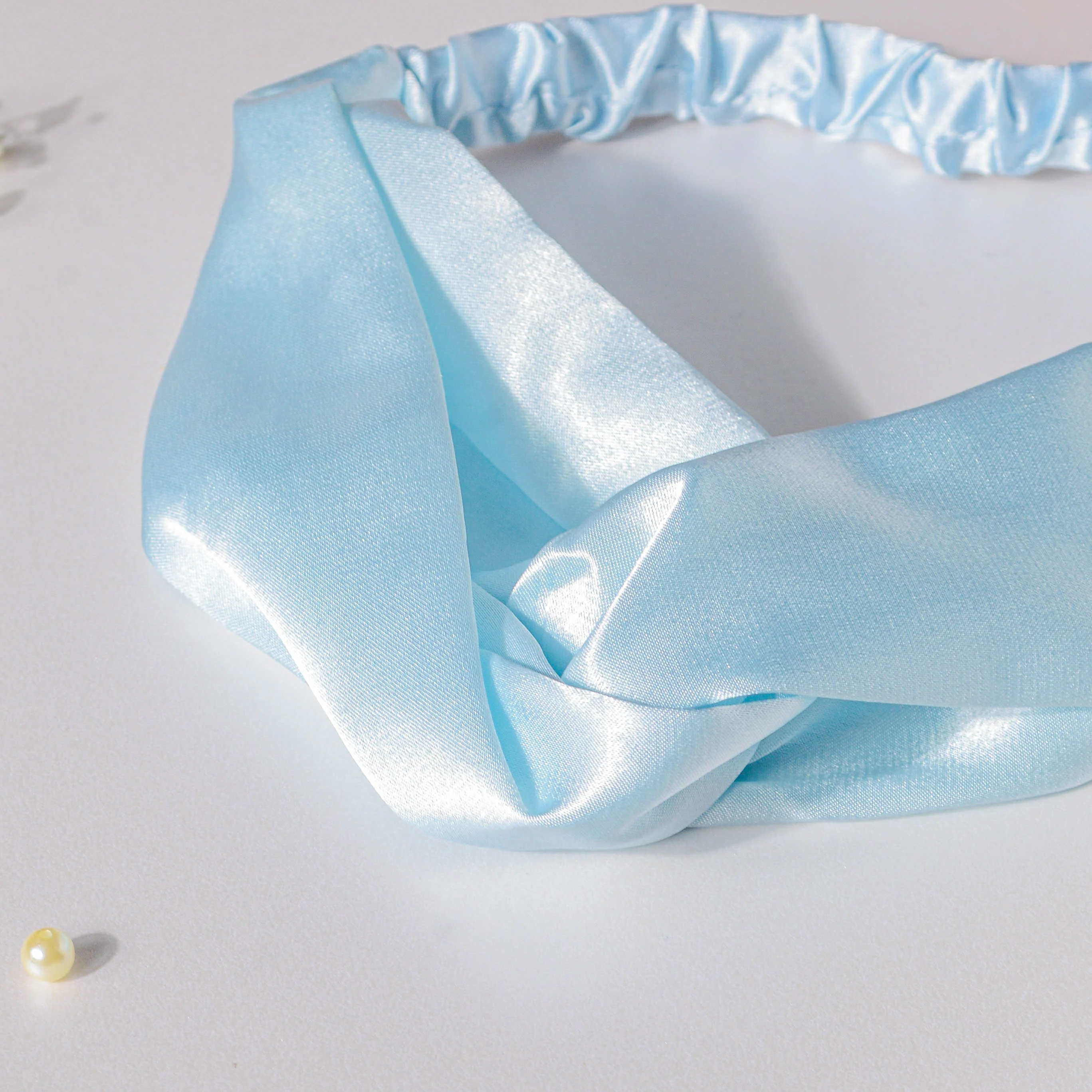 Orchid Blue Satin Hair Band - Image 4