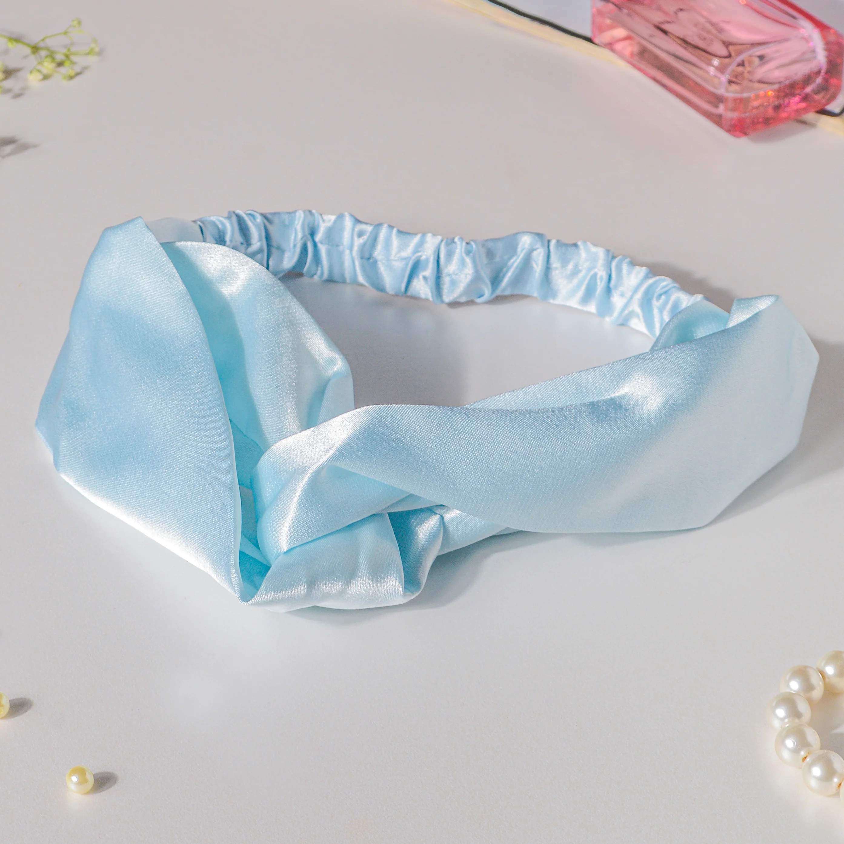 Orchid Blue Satin Hair Band - Image 9