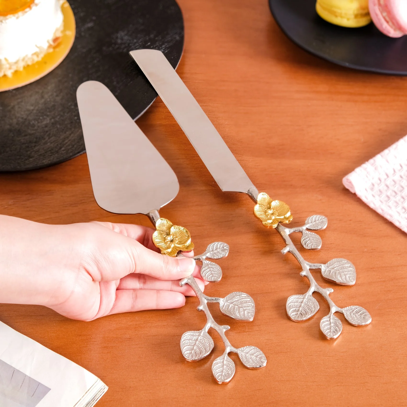 Orchid Garden Cake Knife And Server Set Of 2 - Image 3