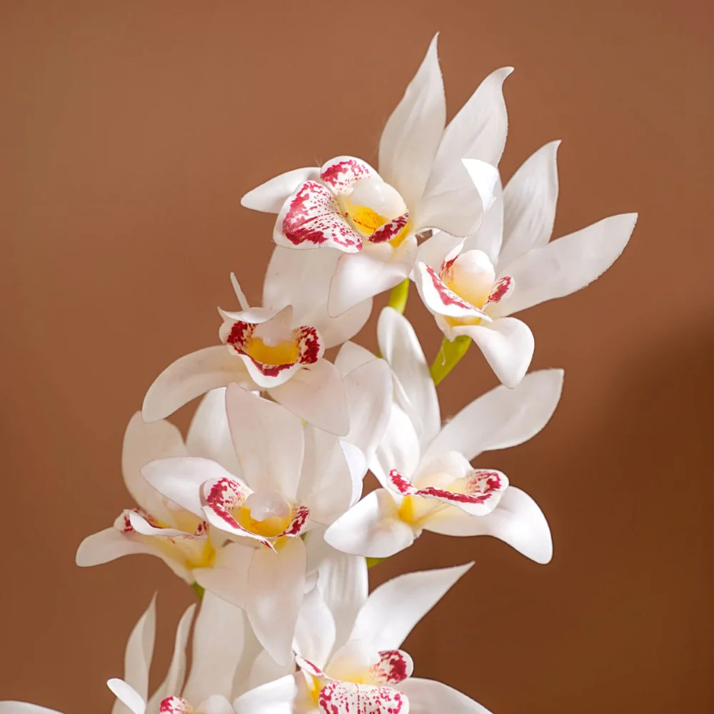 Artificial Orchid Flowers White Set Of 9 - Image 3