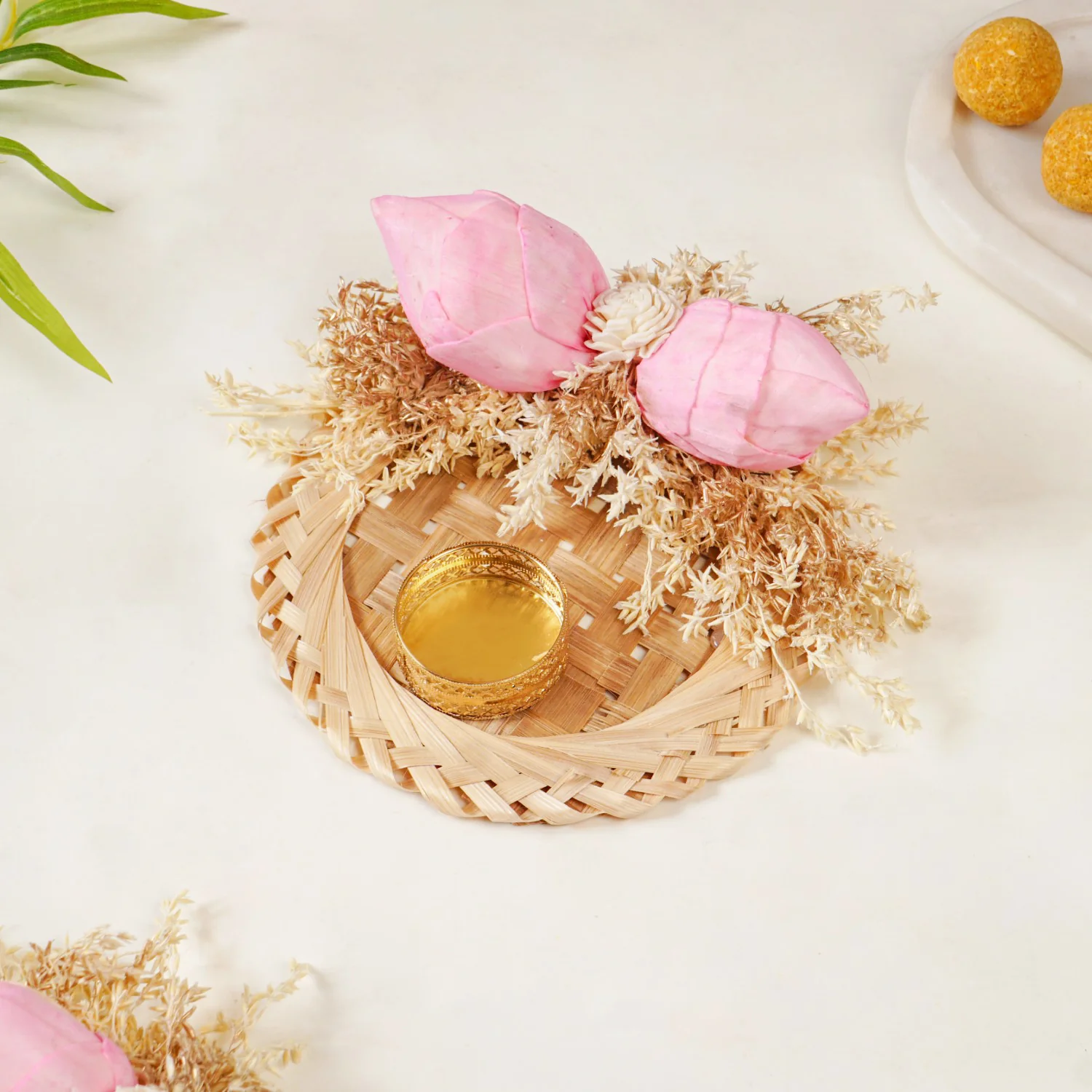 Organic Sola Lotus Tea Light Holder Pink Set Of 4 - Image 6