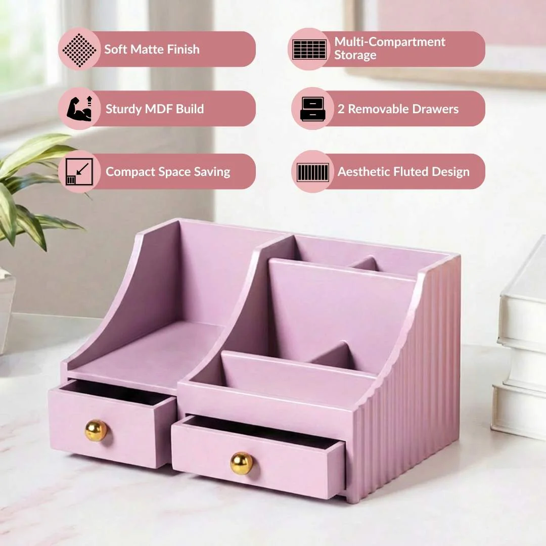 Organiser With Drawers Blush Lilac - Image 3