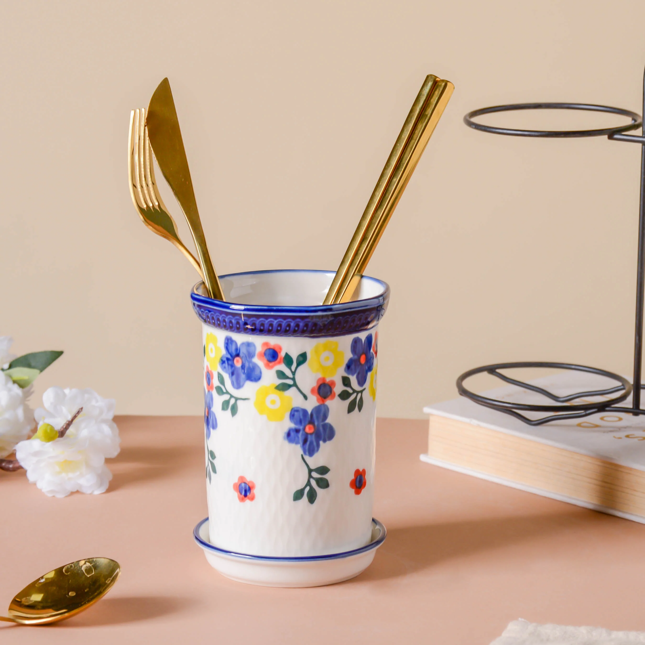 Oriental Chopstick Holder Set with Metal Stand - Image 19