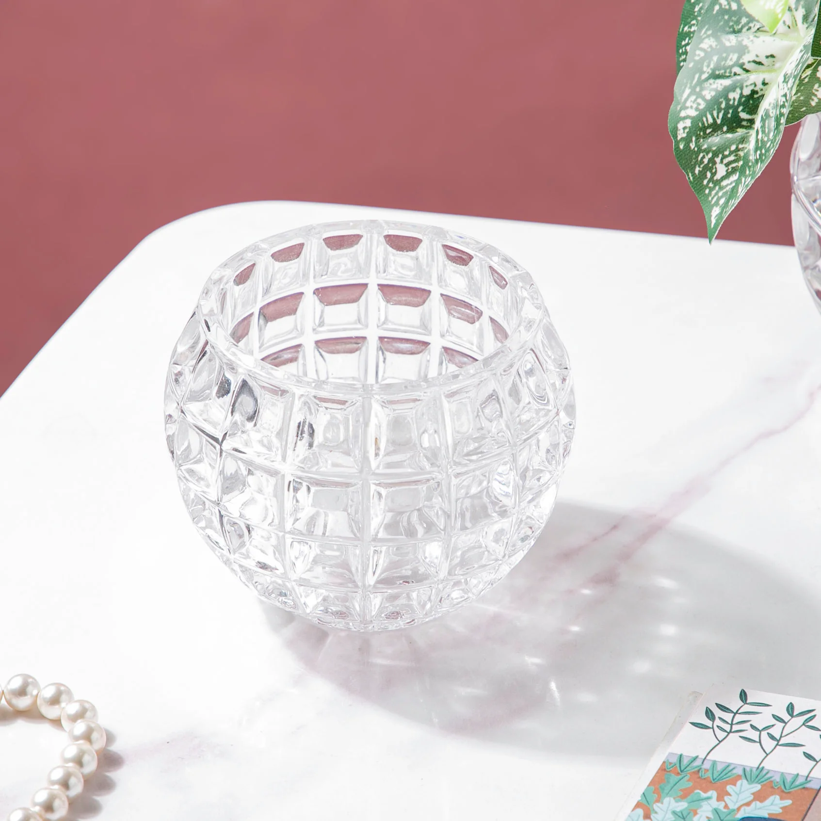 Ornate Crystal Glass Flower Vase Small - Image 5
