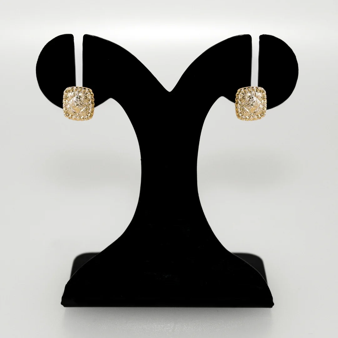 Ornate Foil Imprint Studs Gold - Image 6
