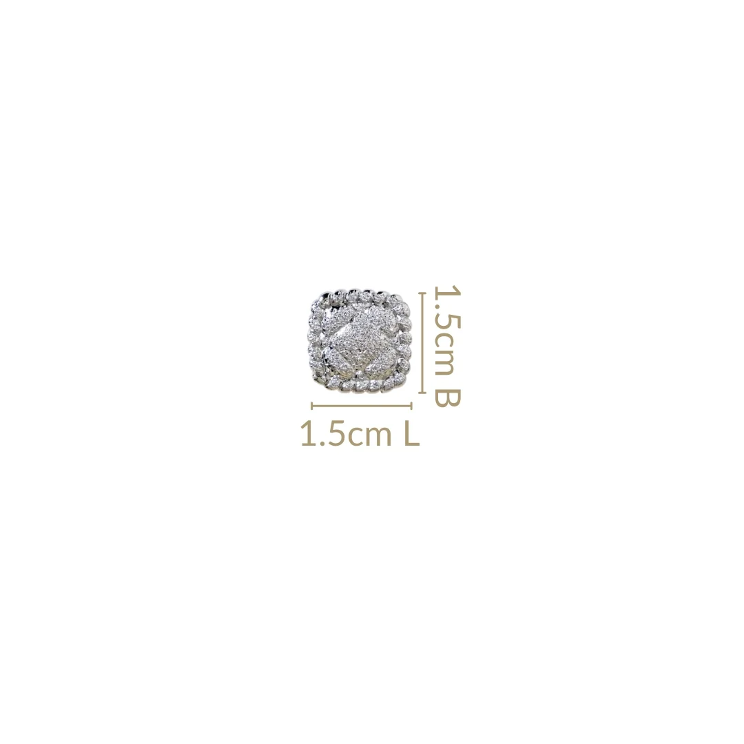 Ornate Foil Imprint Studs Silver - Image 3