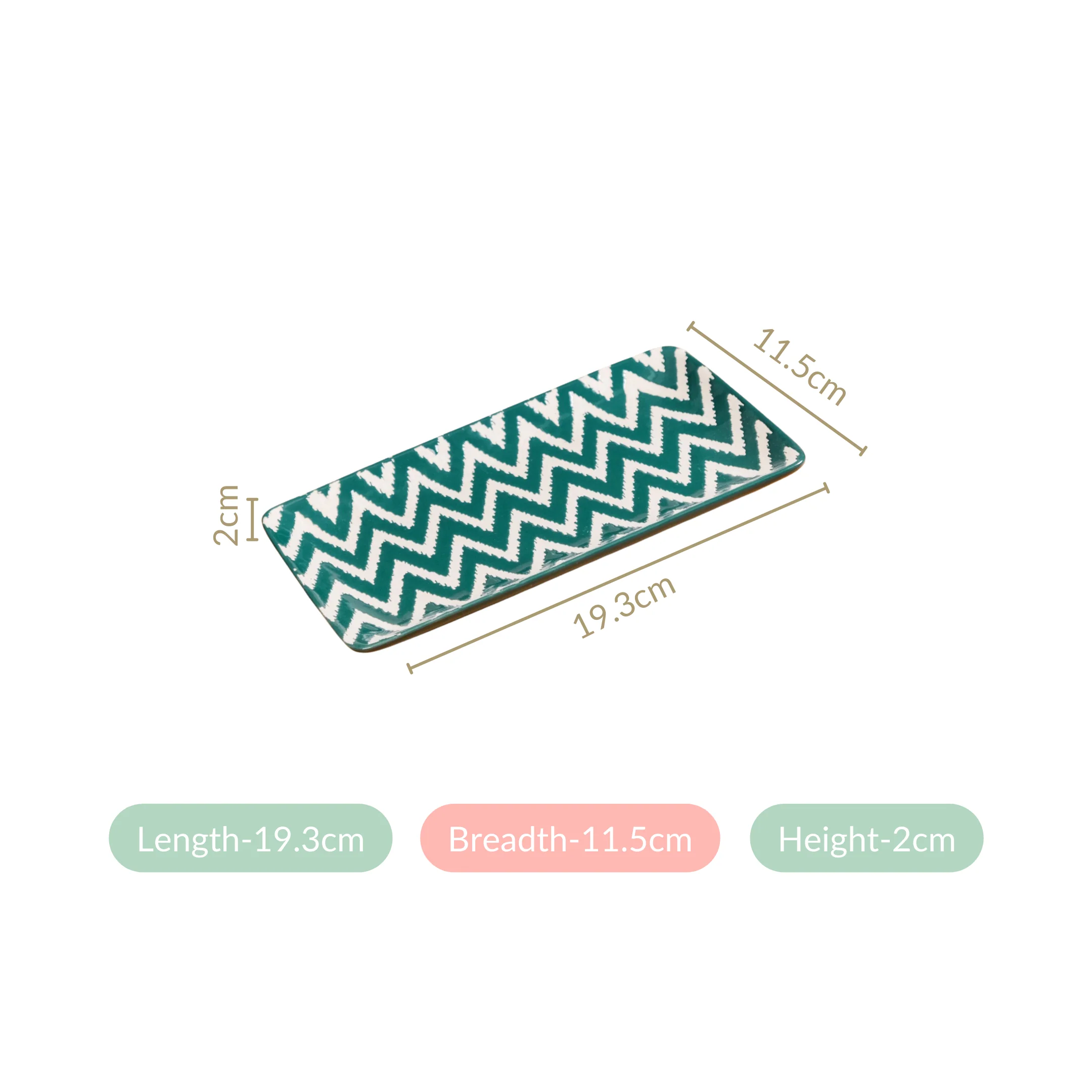 Oscilla Ceramic Platter Set Of 4 Green 7 Inch - Image 4