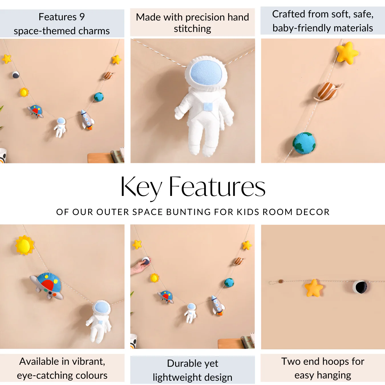 Outer Space Bunting For Kids Room Decor - Image 5