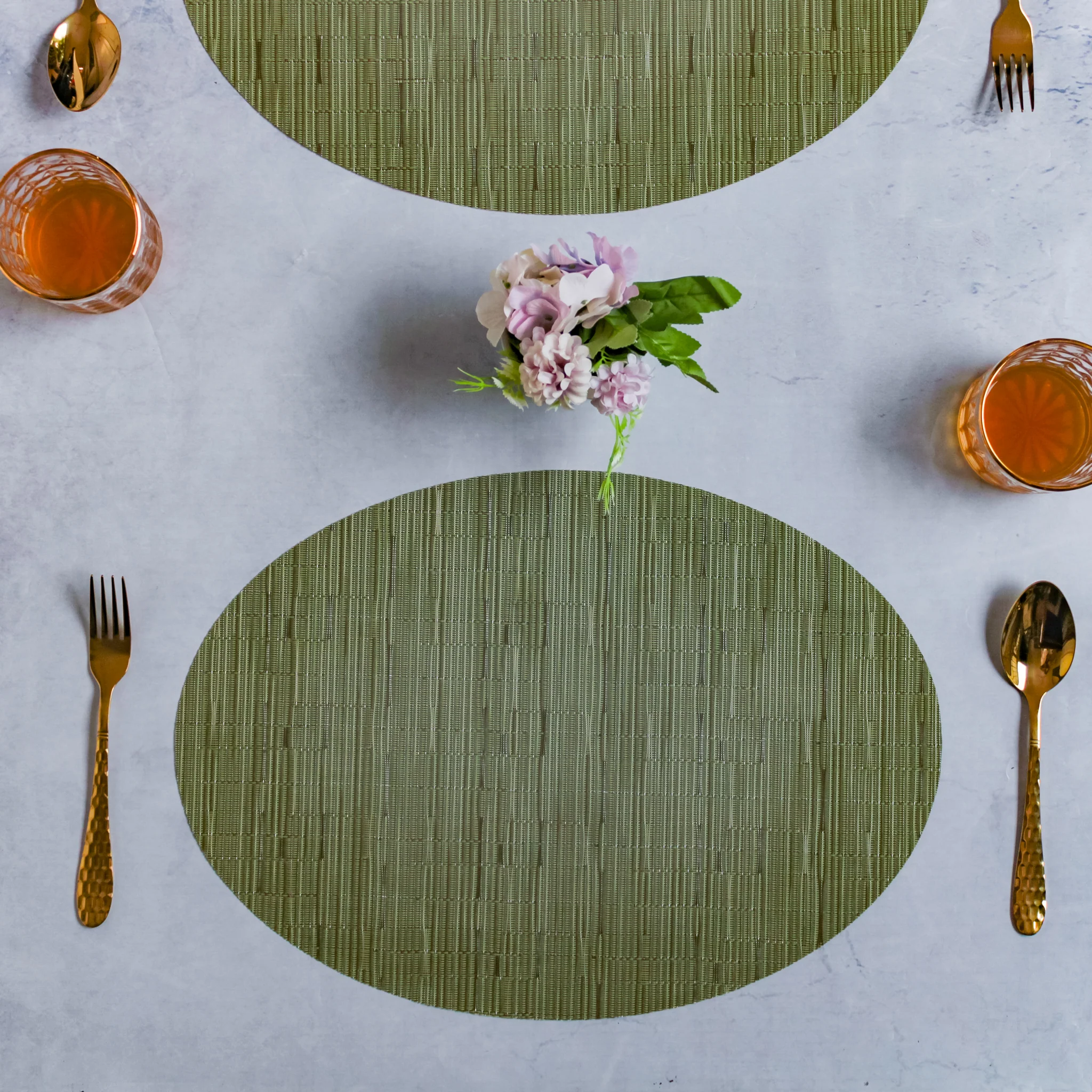 Oval Table Mat Green Set of 2 - Image 7