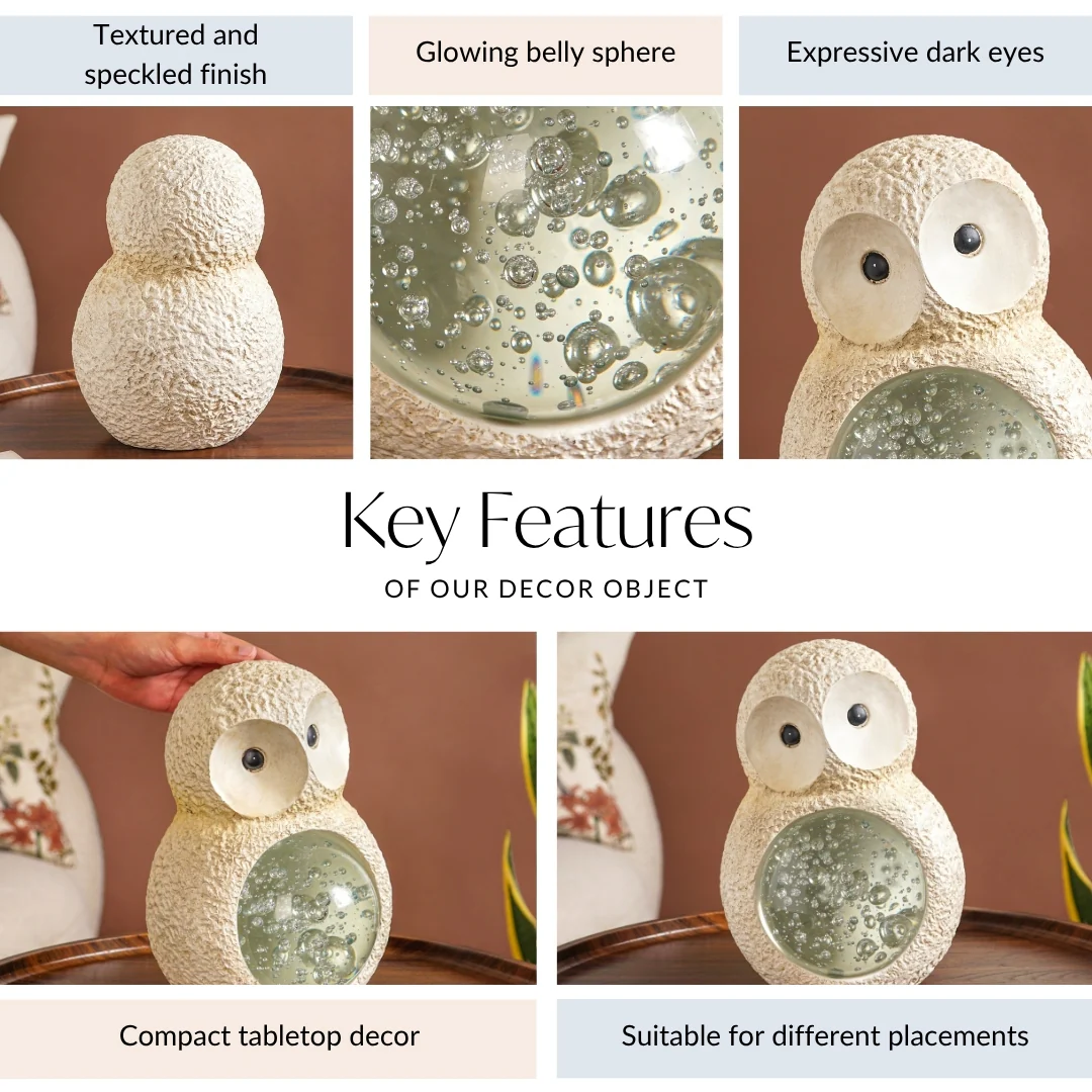 Owl Crystal Belly Tabletop Accent Large - Image 5