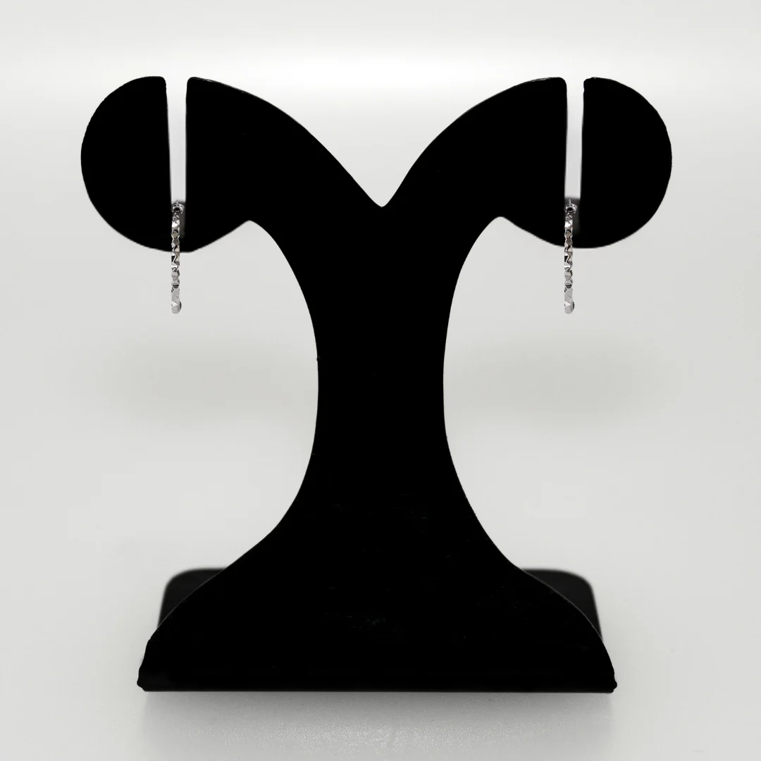 Oxidised Silver Ridges Hoop Earrings - Image 6