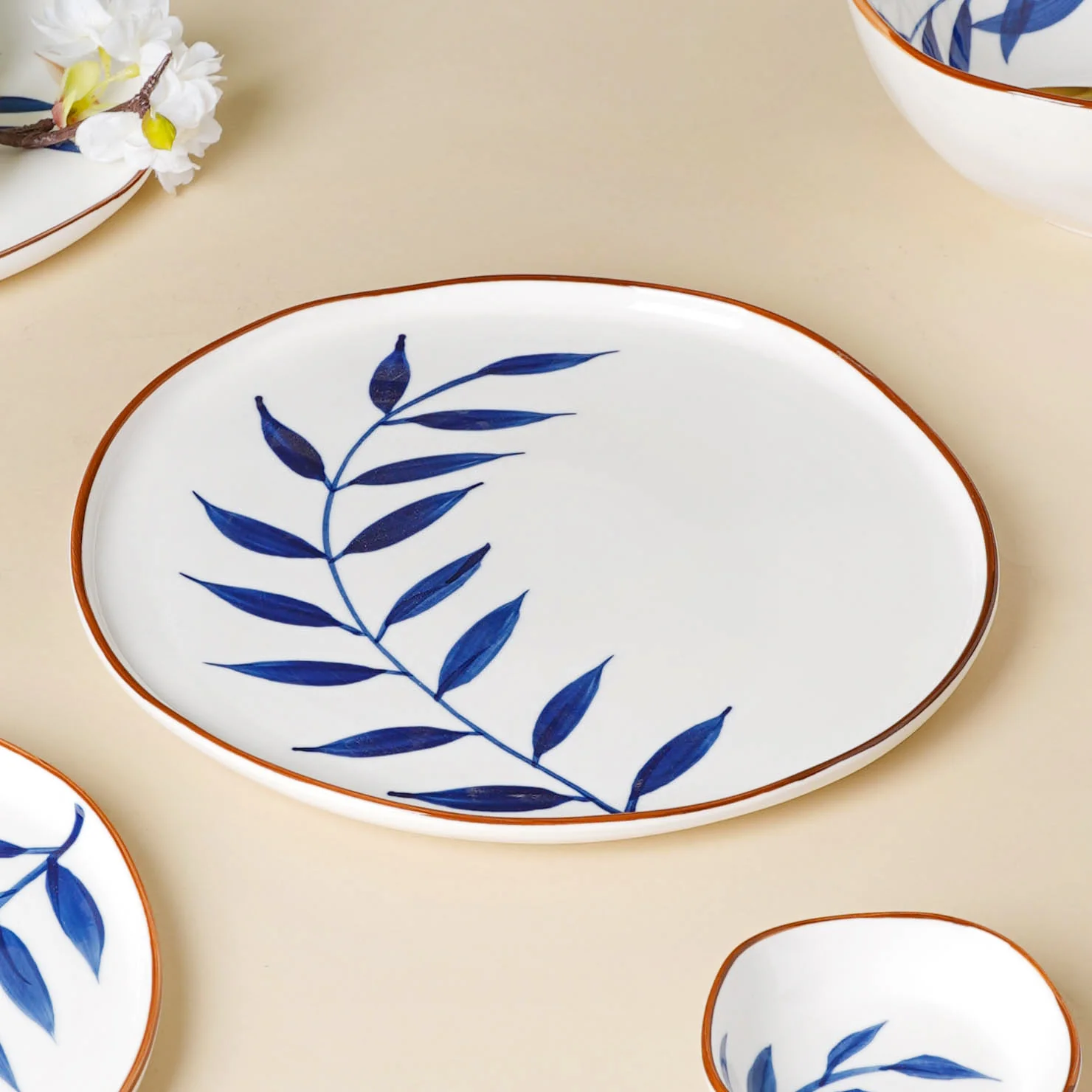 Palm Leaf 27 Piece Dinner Set For 6 - Image 12