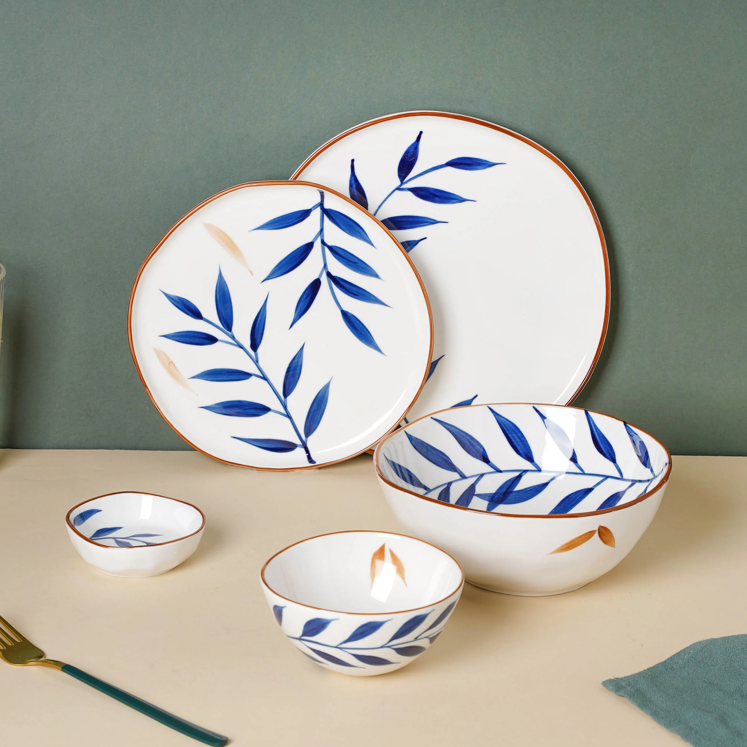 Palm Leaf 27 Piece Dinner Set For 6 - Image 3