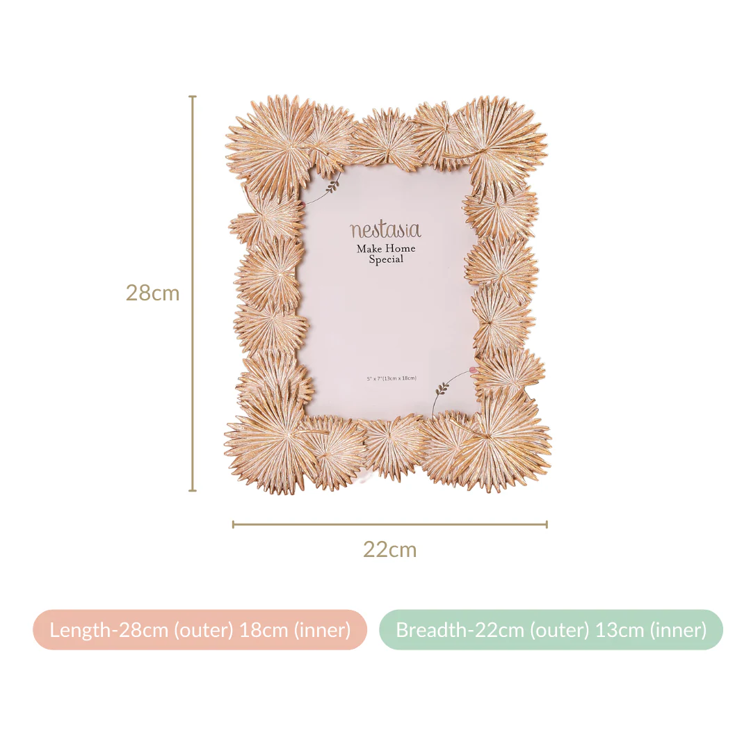 Palm Leaves Decorative Frame Gold Large 11"x8.5" - Image 6
