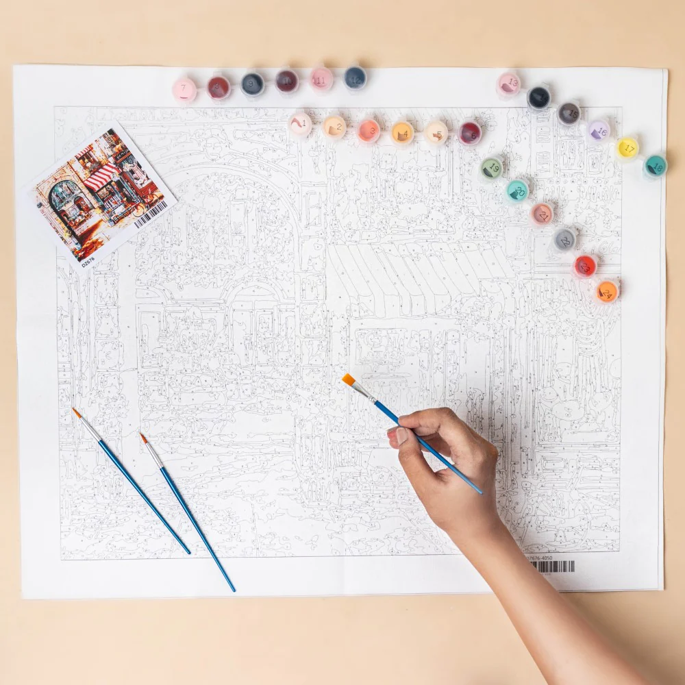 Parisian Scene DIY Painting By Numbers Kit - Image 7