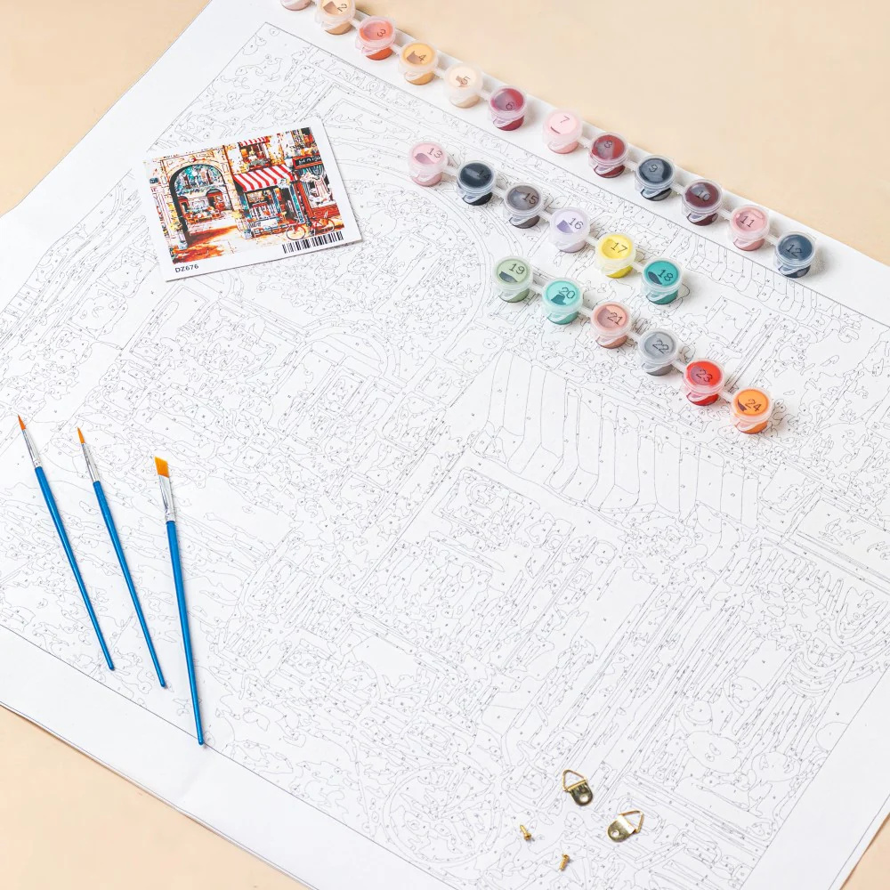 Parisian Scene DIY Painting By Numbers Kit - Image 9