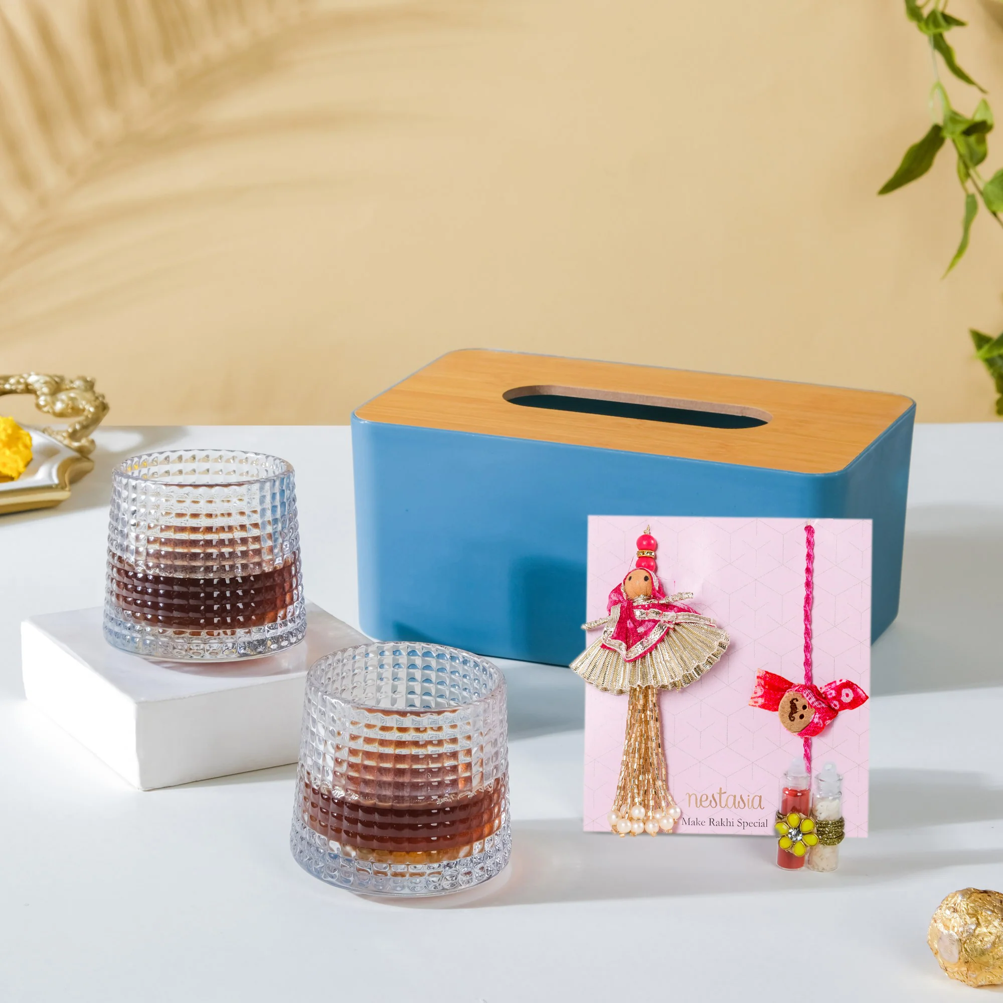 Party Time Glasses Rakhi Gift Set Of 5 For Him & Her - Image 4
