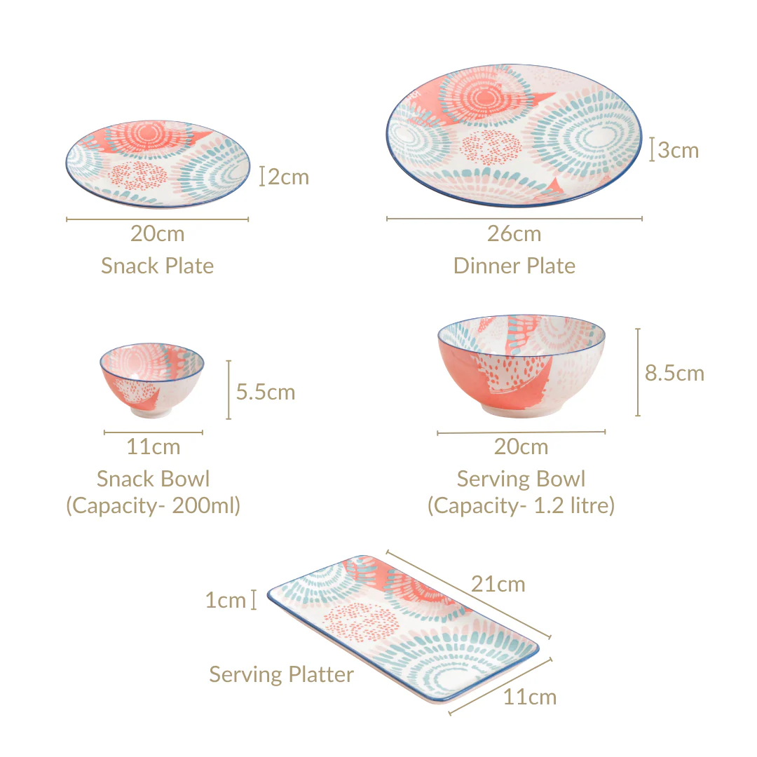 Pastel 22 Piece Dinner Set For 6 - Image 11