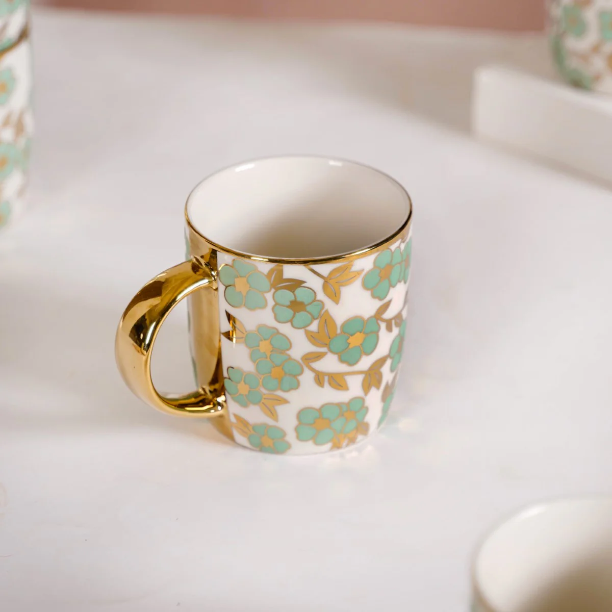 Pastel Flowers Ceramic Teacup Set of 6 330ml - Image 8
