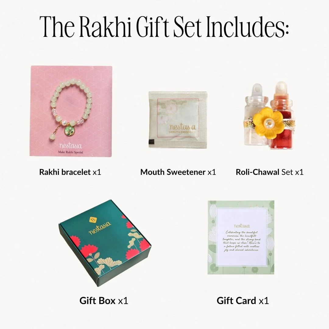Pastel Green Bracelet Rakhi Gift Set - Image 4