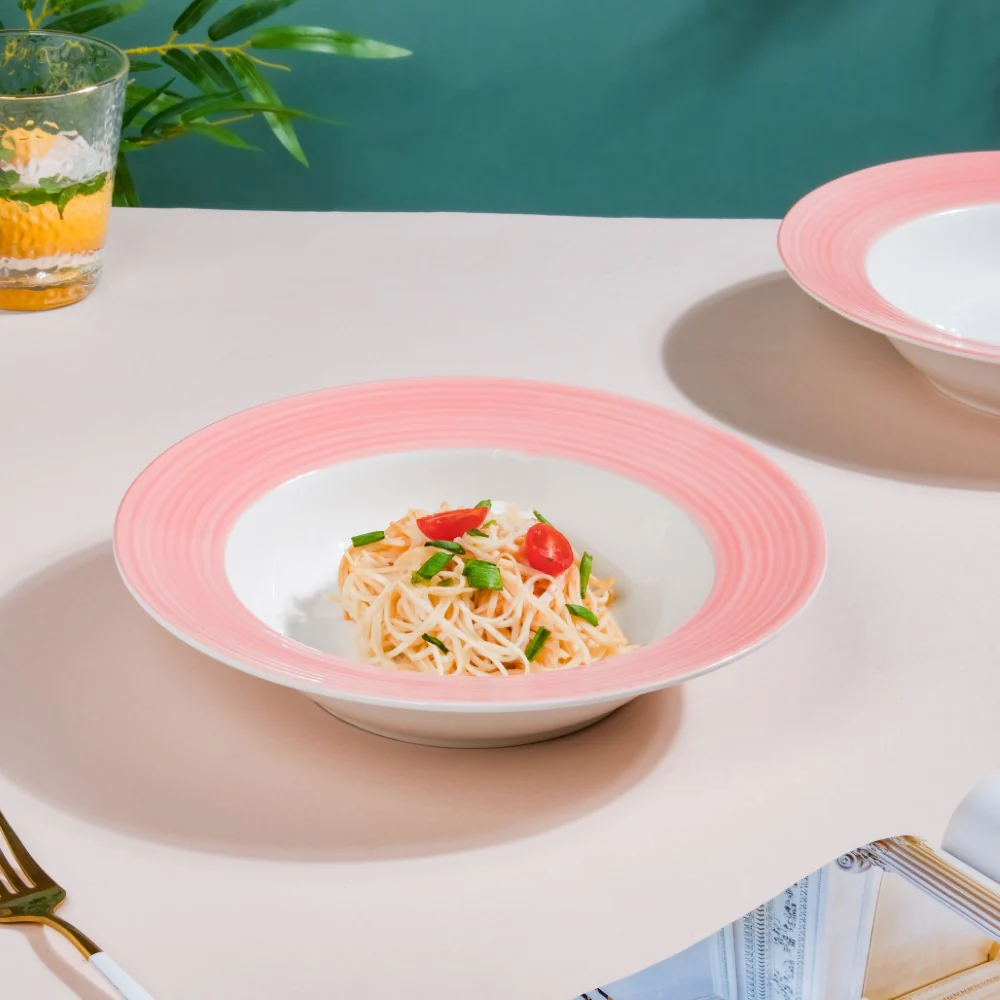 Pastel Pink Pasta Plate 500 ml Set Of 2 - Image 5