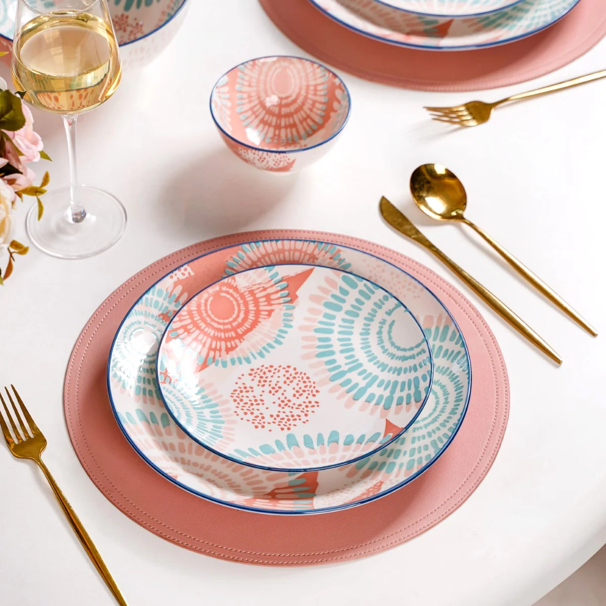 Pastel Print Ceramic Snack Bowls Set Of 4 300ml - Image 10