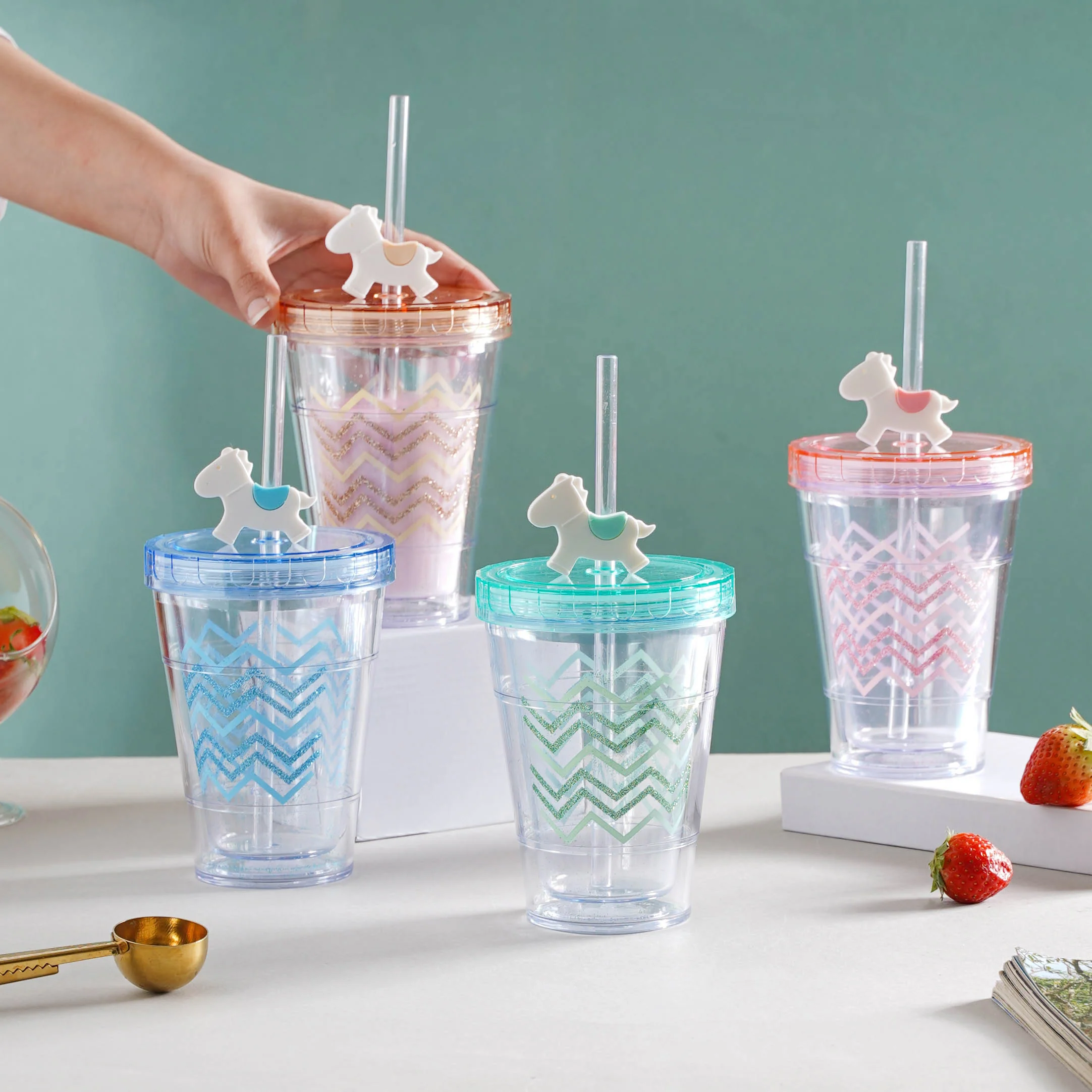 Patterned Cup and Straw - Image 6
