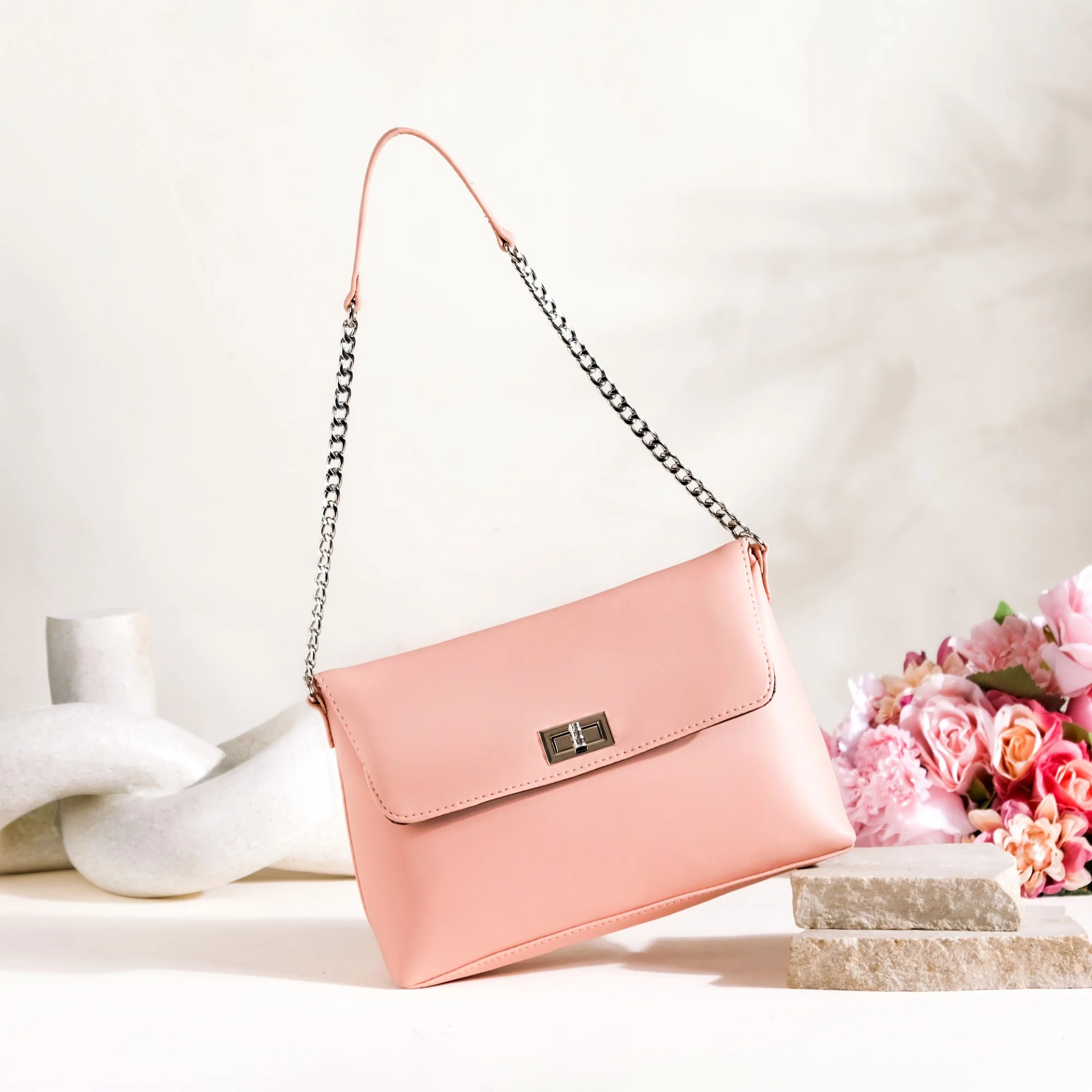 Peach Fuzz Folding Handbag