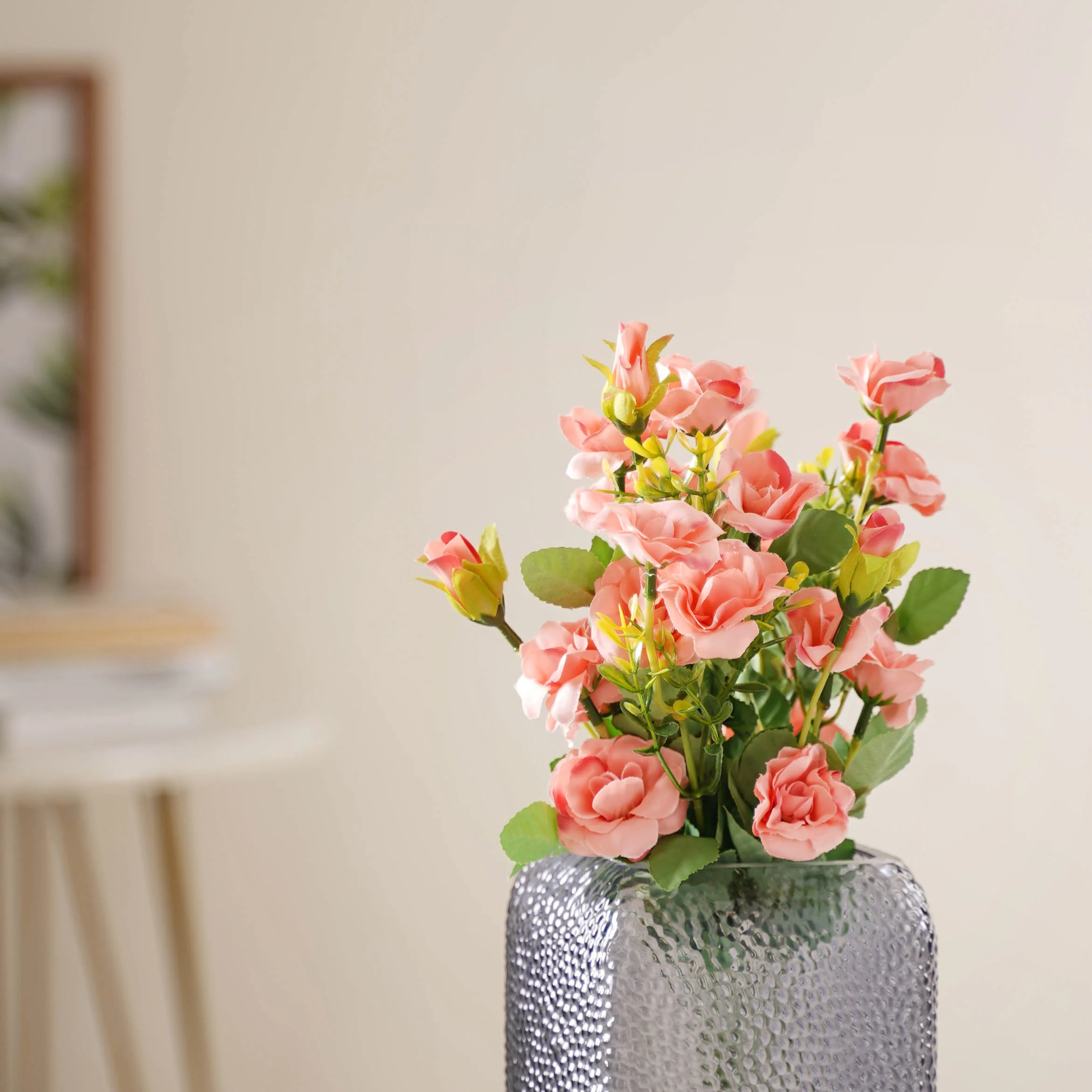 Peach-pink Artificial Roses - Image 5