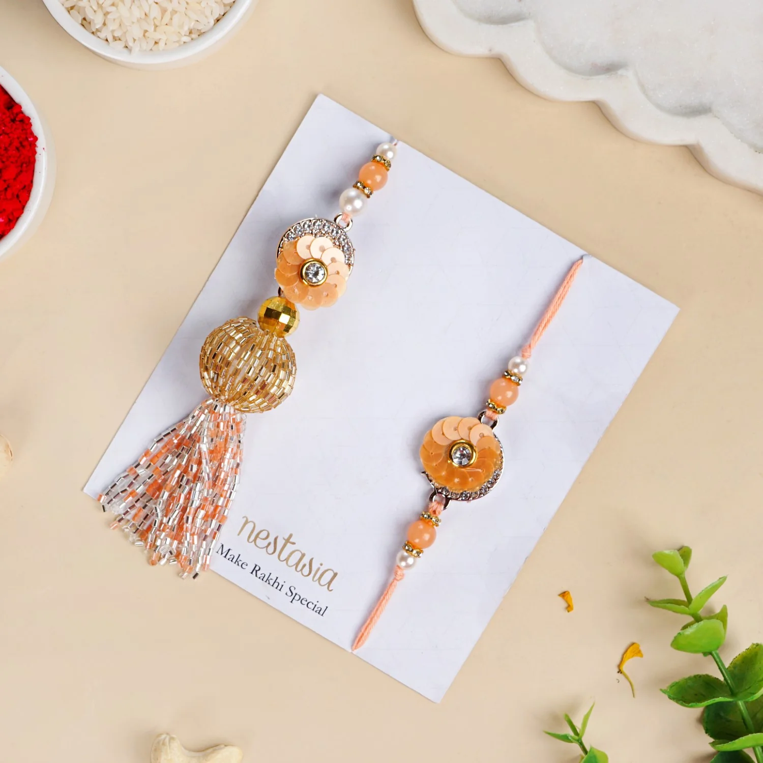 Peach Rakhi Lumba Gift Box - Image 3