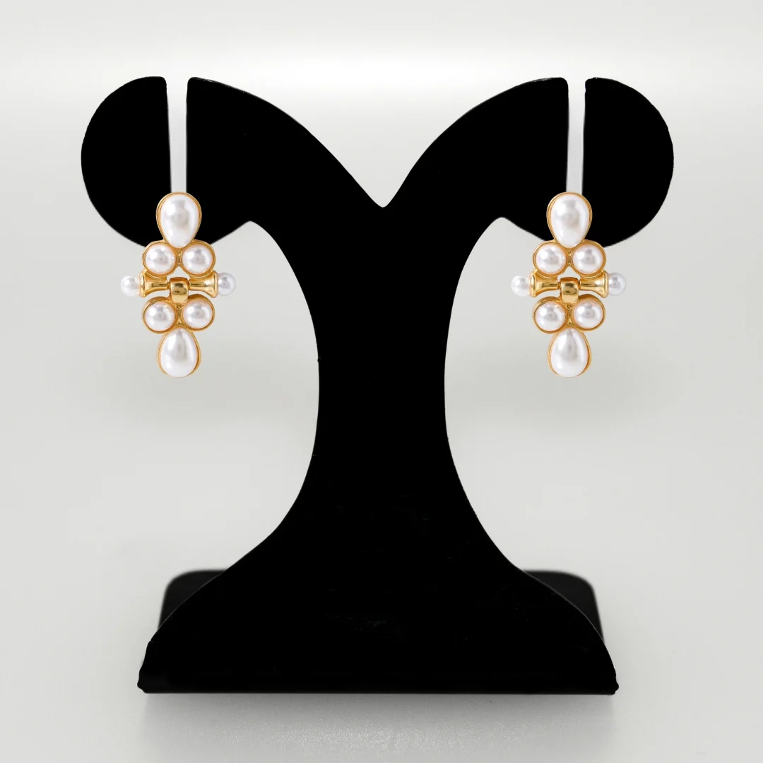 Pearl Cascade Dangle Earrings - Image 6