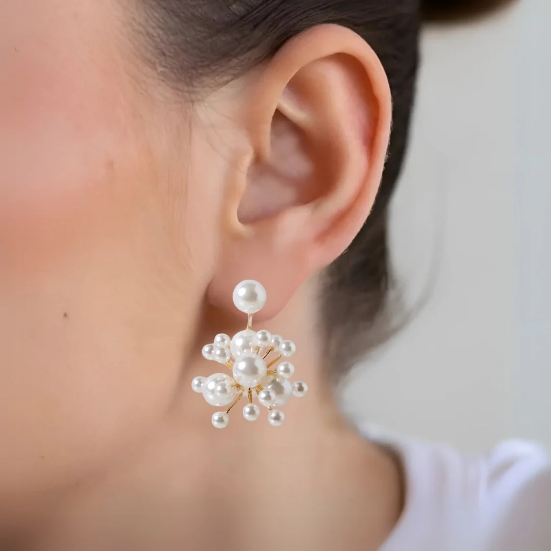 Pearl Cluster Jacket Earrings - Image 5