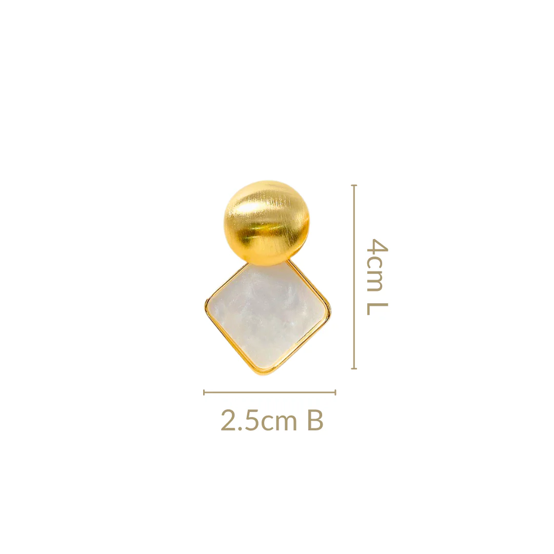 Pearled Geometry Earrings - Image 3