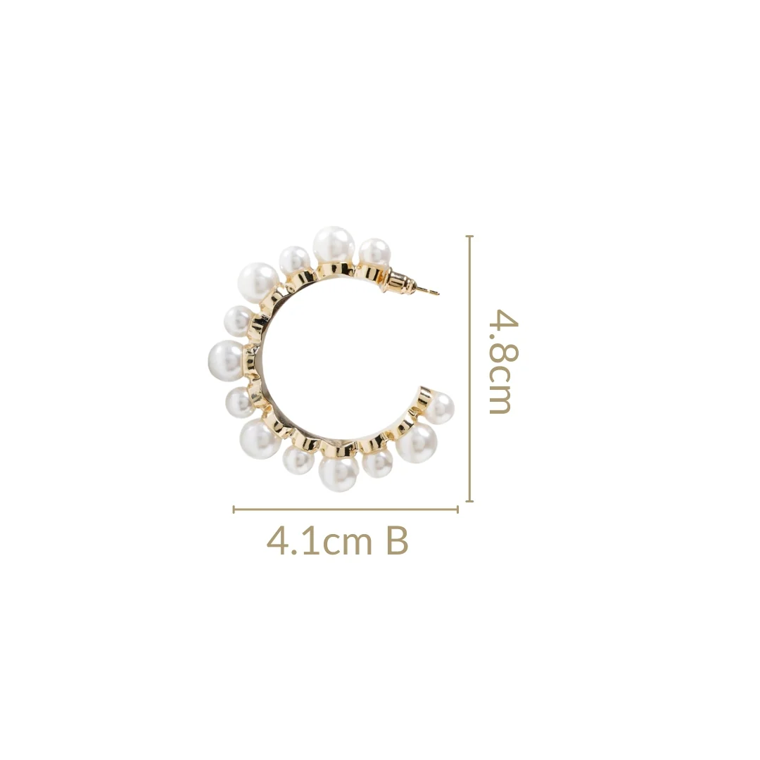 Pearls Galore Hoops Gold - Image 3