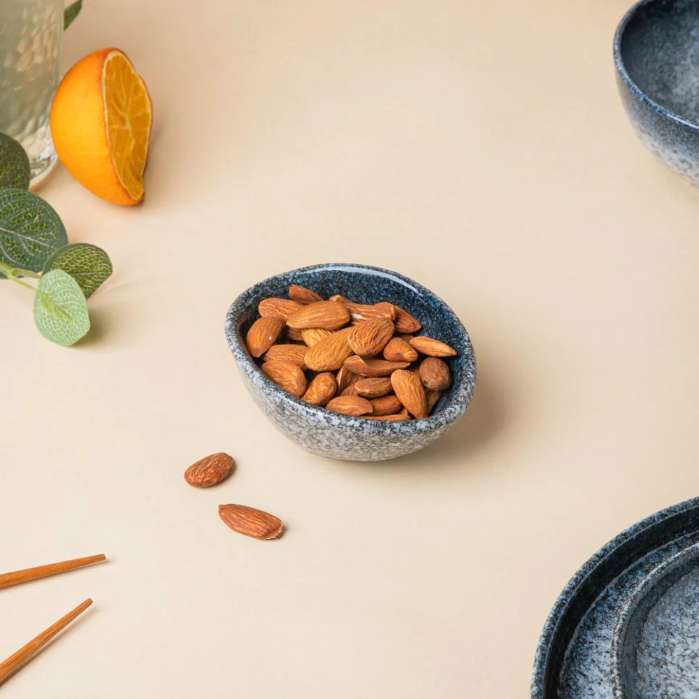 Pebble Glazed Dip Bowl Blue Grey 50ml - Image 2