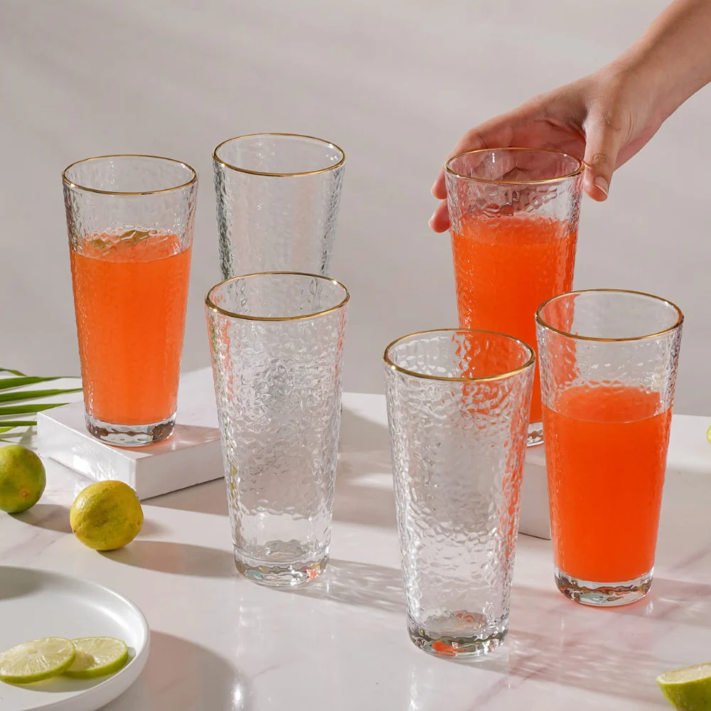 Pebble Textured Medium Drinking Glass Set Of 6 350 ml - Image 2