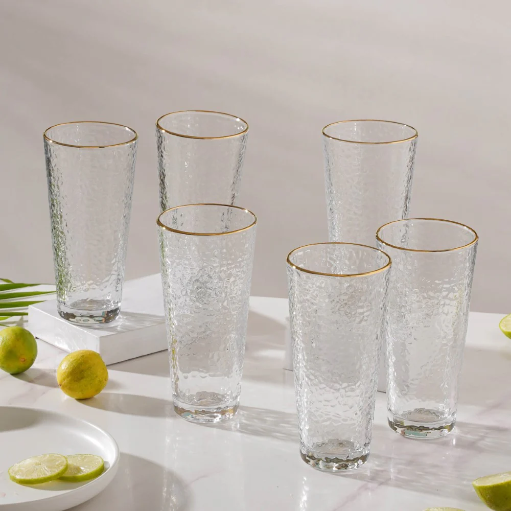 Pebble Textured Medium Drinking Glass Set Of 6 350 ml - Image 3