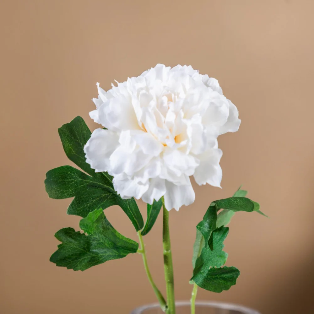 Peony Artificial Flower White Set Of 5 - Image 3