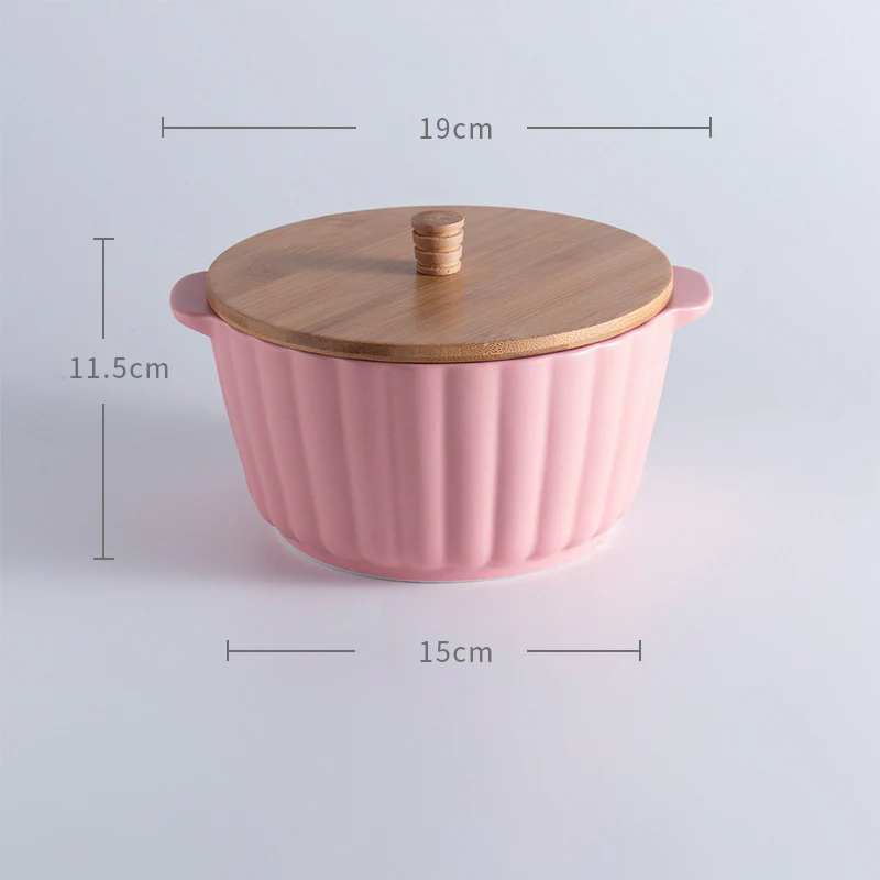Peppy Pink Scalloped Pot With Lid 8 Inch - Image 5
