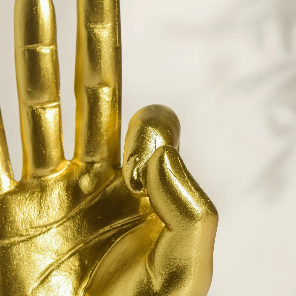 Perfect Hand Gesture Decor Showpiece Gold 7 Inch - Image 6