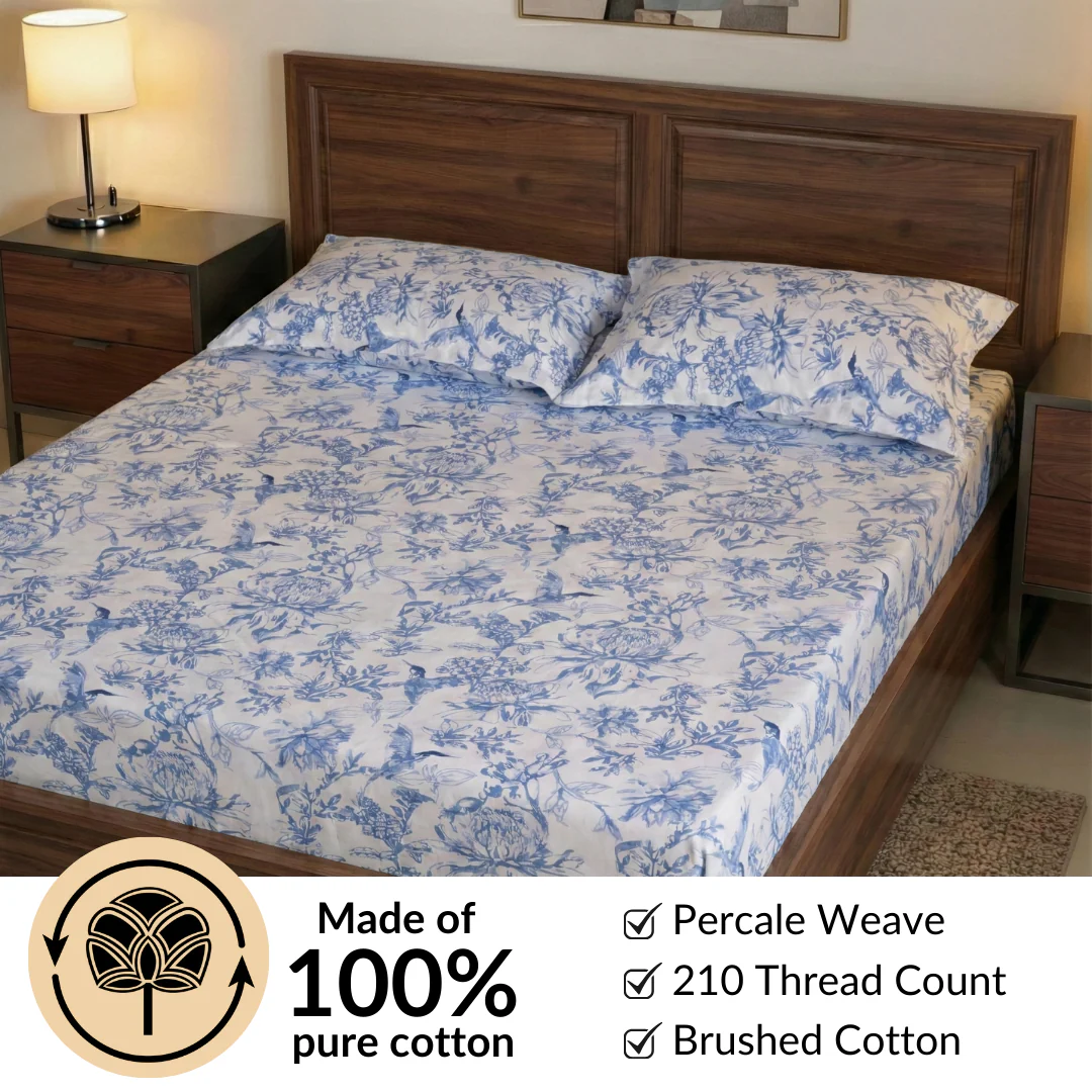 Petal Story Pure Cotton King Size Bedding Set 275x275cm - Image 6