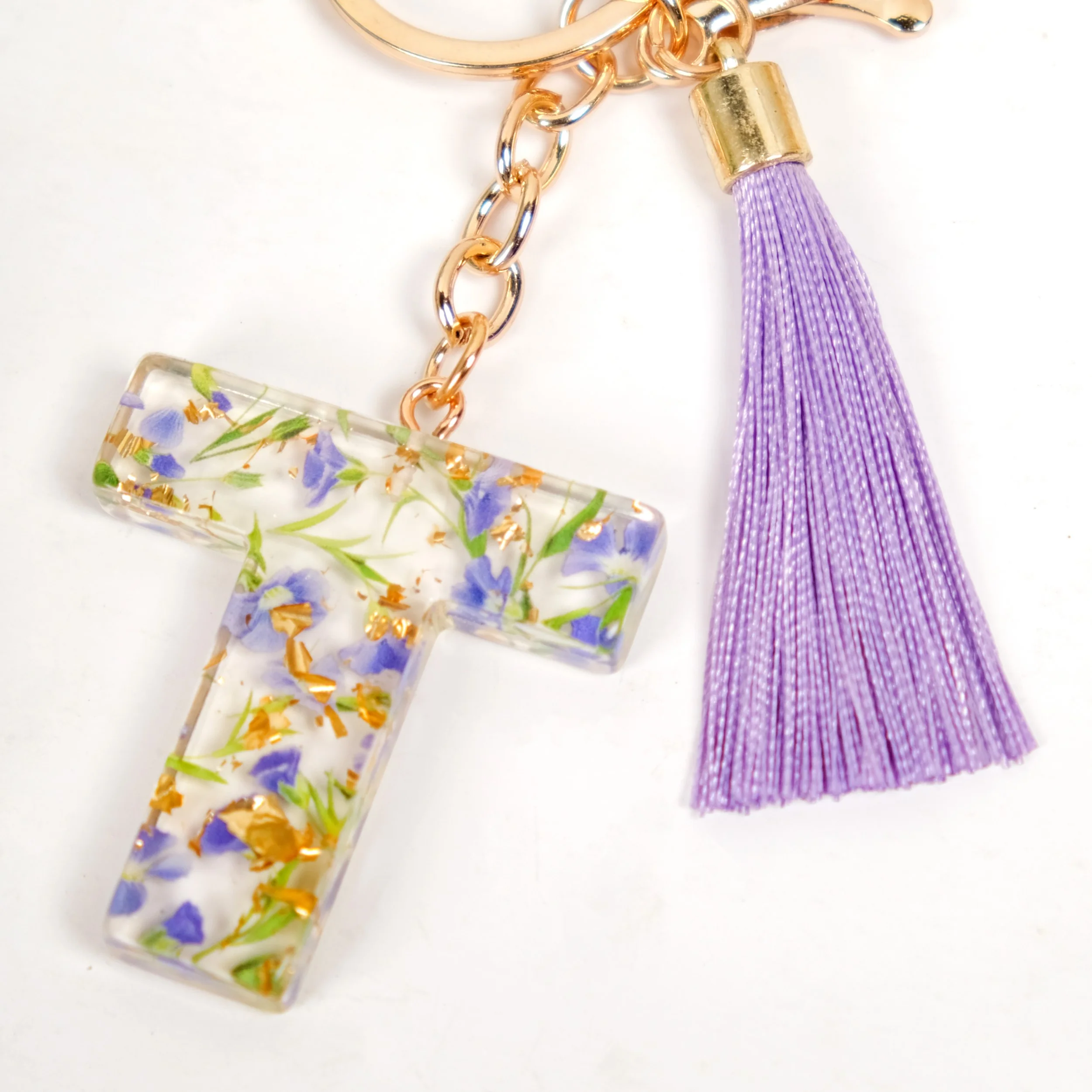 Petals And Gold Flecks T Resin Keyring - Image 7