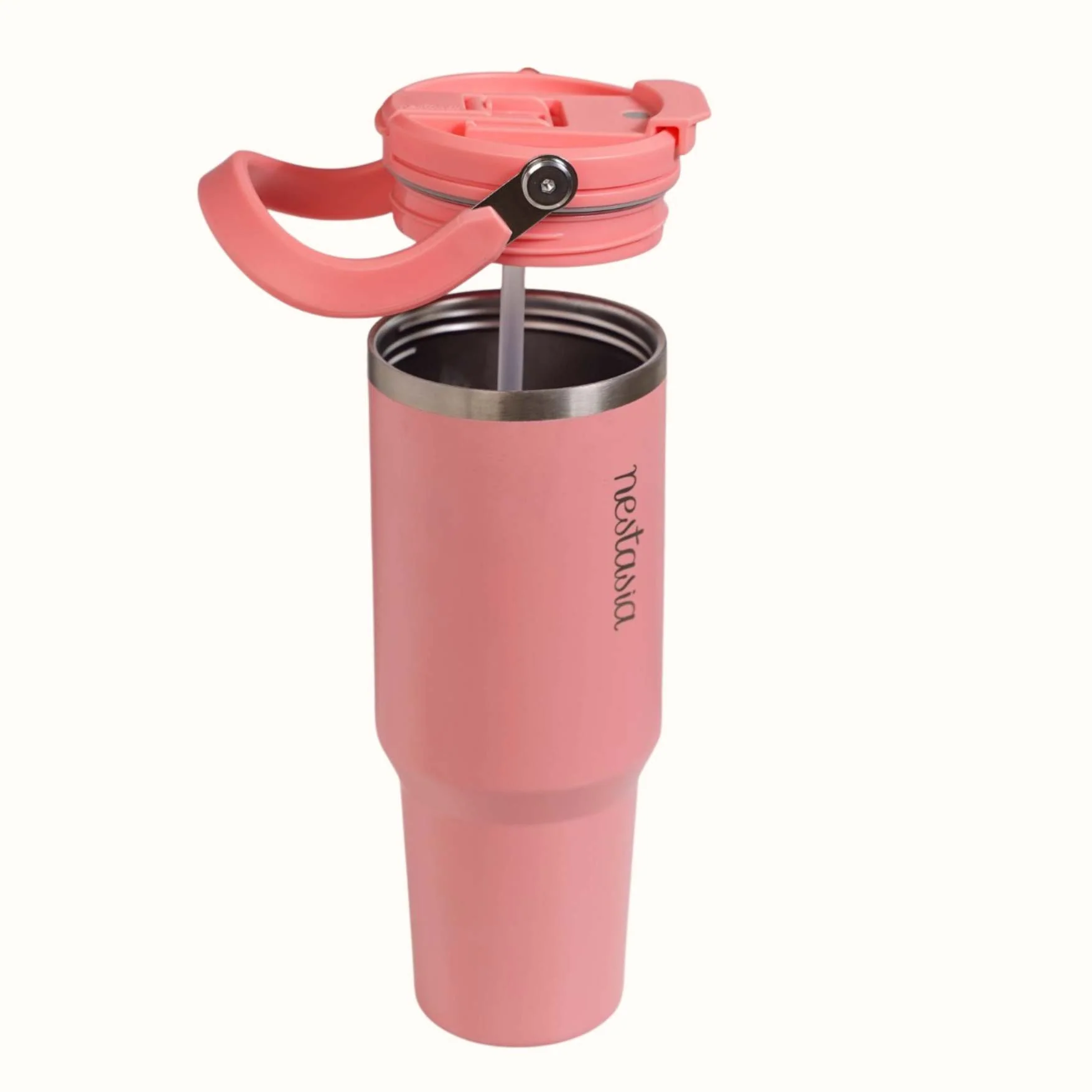 PickSip 40 Insulated Tumbler Bottle With Top Handle Living Coral Pop 1200ml - Image 10