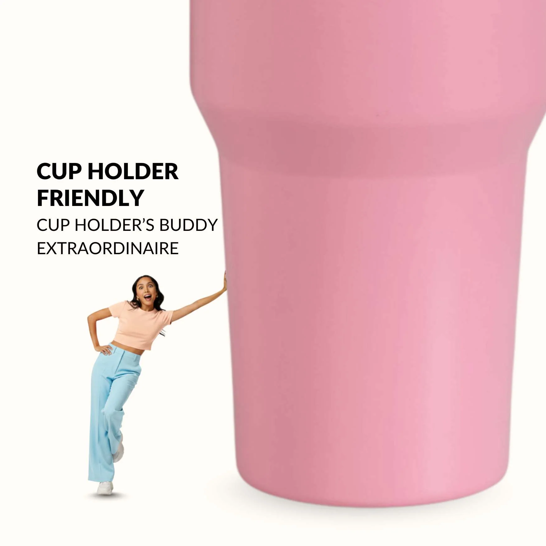 PickSip 40 Insulated Tumbler Bottle With Top Handle Tropical Pink 1200ml - Image 5